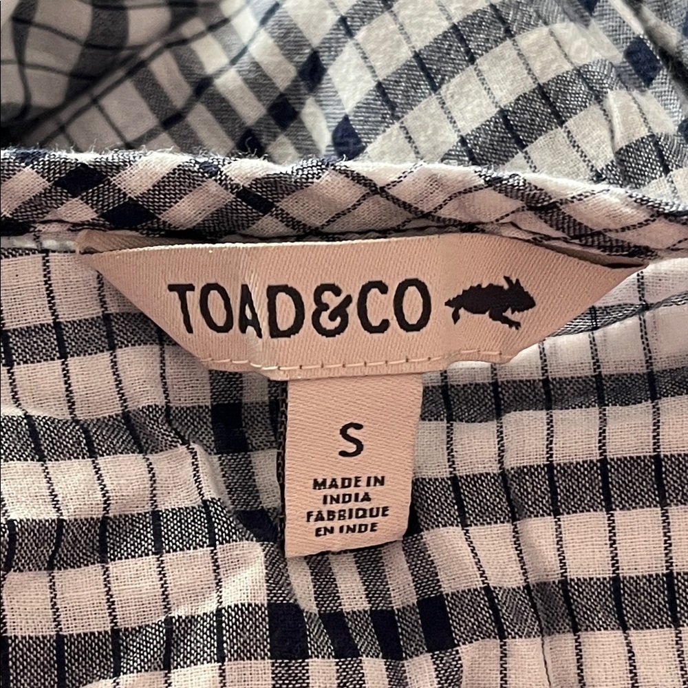 Toad&Co S Airbrush Maxi Dress Organic Cotton blue Stripe plaid sleeveless - Picture 5 of 13